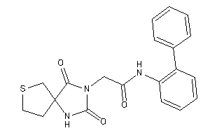 Image of 2-(2,4-diketo-7-thia-1,3-diazaspiro[4.4]nonan-3-yl)-N-(2-phenylphenyl)acetamide