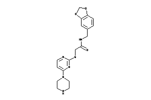 2-[(4-piperazinopyrimidin-2-yl)thio]-N-piperonyl-acetamide