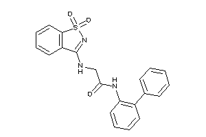 2-[(1,1-diketo-1,2-benzothiazol-3-yl)amino]-N-(2-phenylphenyl)acetamide