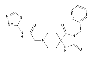 2-(2-benzyl-1,3-diketo-2,4,8-triazaspiro[4.5]decan-8-yl)-N-(1,3,4-thiadiazol-2-yl)acetamide