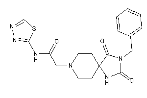 Image of 2-(2-benzyl-1,3-diketo-2,4,8-triazaspiro[4.5]decan-8-yl)-N-(1,3,4-thiadiazol-2-yl)acetamide