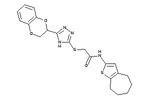 2-[[5-(2,3-dihydro-1,4-benzodioxin-3-yl)-4H-1,2,4-triazol-3-yl]thio]-N-(5,6,7,8-tetrahydro-4H-cyclohepta[b]thiophen-2-yl)acetamide