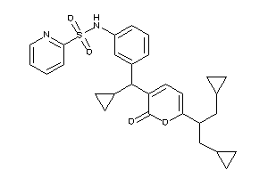 Image of N-[3-[cyclopropyl-[6-[2-cyclopropyl-1-(cyclopropylmethyl)ethyl]-2-keto-pyran-3-yl]methyl]phenyl]pyridine-2-sulfonamide