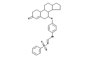 Image of N'-besyl-N-[4-[(3-keto-1,2,6,7,8,9,10,11,12,13,14,15,16,17-tetradecahydrocyclopenta[a]phenanthren-7-yl)thio]phenyl]formamidine