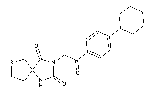 Image of 3-[2-(4-cyclohexylphenyl)-2-keto-ethyl]-7-thia-1,3-diazaspiro[4.4]nonane-2,4-quinone