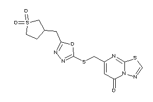 Image of 7-[[[5-[(1,1-diketothiolan-3-yl)methyl]-1,3,4-oxadiazol-2-yl]thio]methyl]-[1,3,4]thiadiazolo[3,2-a]pyrimidin-5-one