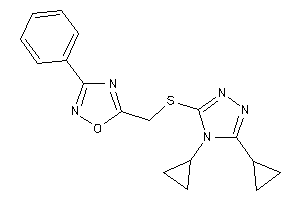 Image of 5-[[(4,5-dicyclopropyl-1,2,4-triazol-3-yl)thio]methyl]-3-phenyl-1,2,4-oxadiazole