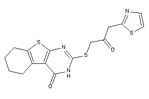 2-[(2-keto-3-thiazol-2-yl-propyl)thio]-5,6,7,8-tetrahydro-3H-benzothiopheno[2,3-d]pyrimidin-4-one