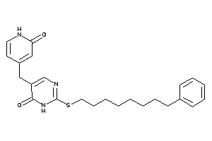 5-[(2-keto-1H-pyridin-4-yl)methyl]-2-(8-phenyloctylthio)-1H-pyrimidin-6-one