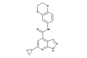 6-cyclopropyl-N-(2,3-dihydro-1,4-benzodioxin-6-yl)-1H-pyrazolo[3,4-b]pyridine-4-carboxamide