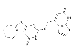 2-[(6-keto-7H-thieno[2,3-b]pyridin-4-yl)methylthio]-5,6,7,8-tetrahydro-3H-benzothiopheno[2,3-d]pyrimidin-4-one