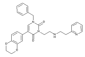 1-benzyl-5-(2,3-dihydro-1,4-benzodioxin-6-yl)-3-[2-[2-(2-pyridyl)ethylamino]ethyl]pyrimidine-2,4-quinone