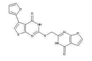 2-[[[5-(2-furyl)-4-keto-3H-thieno[2,3-d]pyrimidin-2-yl]thio]methyl]-3H-furo[2,3-d]pyrimidin-4-one