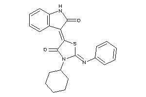 3-cyclohexyl-5-(2-ketoindolin-3-ylidene)-2-phenylimino-thiazolidin-4-one