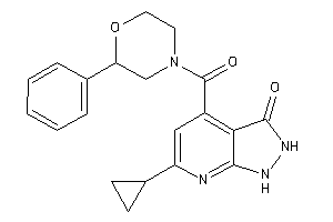 6-cyclopropyl-4-(2-phenylmorpholine-4-carbonyl)-1,2-dihydropyrazolo[3,4-b]pyridin-3-one