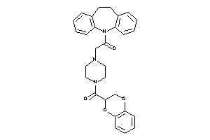 Image of 1-(5,6-dihydrobenzo[b][1]benzazepin-11-yl)-2-[4-(2,3-dihydro-1,4-benzodioxine-3-carbonyl)piperazino]ethanone