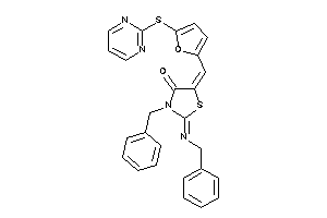 3-benzyl-2-benzylimino-5-[[5-(2-pyrimidylthio)-2-furyl]methylene]thiazolidin-4-one