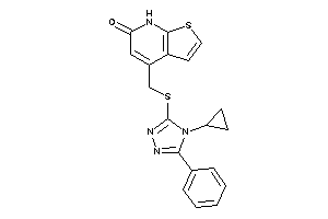 Image of 4-[[(4-cyclopropyl-5-phenyl-1,2,4-triazol-3-yl)thio]methyl]-7H-thieno[2,3-b]pyridin-6-one