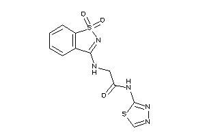 Image of 2-[(1,1-diketo-1,2-benzothiazol-3-yl)amino]-N-(1,3,4-thiadiazol-2-yl)acetamide