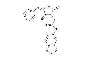 2-(5-benzal-2,4-diketo-thiazolidin-3-yl)-N-(1,3-benzodioxol-5-yl)acetamide