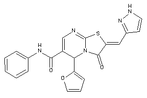 5-(2-furyl)-3-keto-N-phenyl-2-(1H-pyrazol-3-ylmethylene)-5H-thiazolo[3,2-a]pyrimidine-6-carboxamide