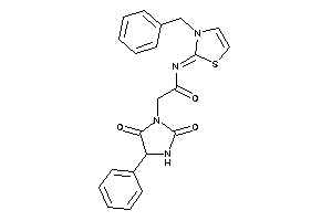 N-(3-benzyl-4-thiazolin-2-ylidene)-2-(2,5-diketo-4-phenyl-imidazolidin-1-yl)acetamide