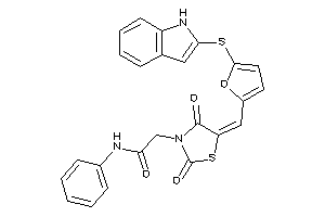 2-[5-[[5-(1H-indol-2-ylthio)-2-furyl]methylene]-2,4-diketo-thiazolidin-3-yl]-N-phenyl-acetamide