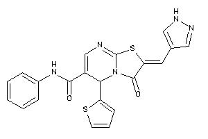 Image of 3-keto-N-phenyl-2-(1H-pyrazol-4-ylmethylene)-5-(2-thienyl)-5H-thiazolo[3,2-a]pyrimidine-6-carboxamide