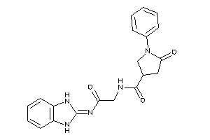 Image of N-[2-(1,3-dihydrobenzimidazol-2-ylideneamino)-2-keto-ethyl]-5-keto-1-phenyl-pyrrolidine-3-carboxamide