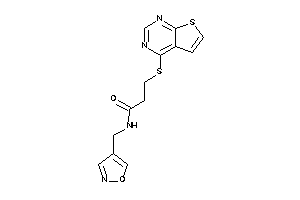 N-(isoxazol-4-ylmethyl)-3-(thieno[2,3-d]pyrimidin-4-ylthio)propionamide