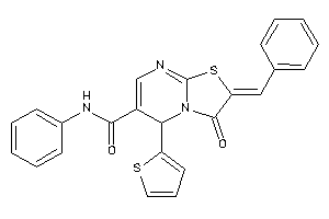 Image of 2-benzal-3-keto-N-phenyl-5-(2-thienyl)-5H-thiazolo[3,2-a]pyrimidine-6-carboxamide