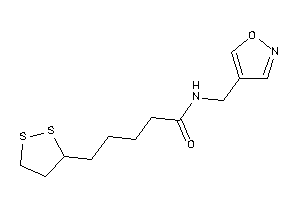 Image of 5-(dithiolan-3-yl)-N-(isoxazol-4-ylmethyl)valeramide