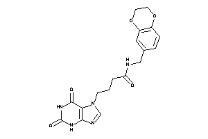 N-(2,3-dihydro-1,4-benzodioxin-6-ylmethyl)-4-(2,6-diketo-3H-purin-7-yl)butyramide