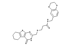 N-(2,3-dihydro-1,4-benzodioxin-6-ylmethyl)-3-[(4-keto-5,6,7,8-tetrahydro-3H-benzothiopheno[2,3-d]pyrimidin-2-yl)methylthio]propionamide