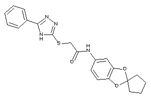 2-[(5-phenyl-4H-1,2,4-triazol-3-yl)thio]-N-spiro[1,3-benzodioxole-2,1'-cyclopentane]-5-yl-acetamide