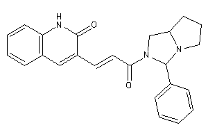 Image of 3-[3-keto-3-(3-phenyl-1,3,5,6,7,7a-hexahydropyrrolo[2,1-e]imidazol-2-yl)prop-1-enyl]carbostyril