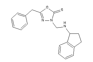 Image of 5-benzyl-3-[(indan-1-ylamino)methyl]-1,3,4-oxadiazole-2-thione