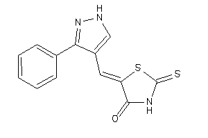 Image of 5-[(3-phenyl-1H-pyrazol-4-yl)methylene]-2-thioxo-thiazolidin-4-one