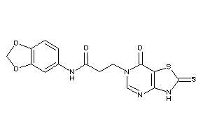 Image of N-(1,3-benzodioxol-5-yl)-3-(7-keto-2-thioxo-3H-thiazolo[4,5-d]pyrimidin-6-yl)propionamide