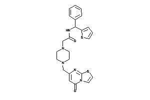 2-[4-[(5-ketothiazolo[3,2-a]pyrimidin-7-yl)methyl]piperazino]-N-[phenyl(2-thienyl)methyl]acetamide