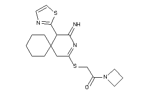 1-(azetidin-1-yl)-2-[(4-imino-5-thiazol-2-yl-3-azaspiro[5.5]undec-2-en-2-yl)thio]ethanone