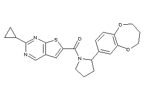 (2-cyclopropylthieno[2,3-d]pyrimidin-6-yl)-[2-(3,4-dihydro-2H-1,5-benzodioxepin-7-yl)pyrrolidino]methanone