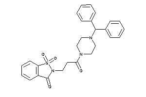 2-[3-(4-benzhydrylpiperazino)-3-keto-propyl]-1,1-diketo-1,2-benzothiazol-3-one