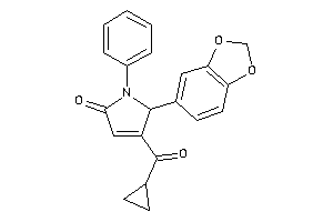 5-(1,3-benzodioxol-5-yl)-4-(cyclopropanecarbonyl)-1-phenyl-3-pyrrolin-2-one