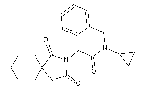 N-benzyl-N-cyclopropyl-2-(2,4-diketo-1,3-diazaspiro[4.5]decan-3-yl)acetamide