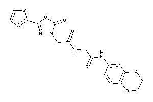 N-(2,3-dihydro-1,4-benzodioxin-6-yl)-2-[[2-[2-keto-5-(2-thienyl)-1,3,4-oxadiazol-3-yl]acetyl]amino]acetamide