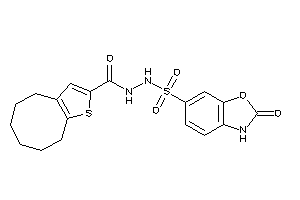 N'-[(2-keto-3H-1,3-benzoxazol-6-yl)sulfonyl]-4,5,6,7,8,9-hexahydrocycloocta[b]thiophene-2-carbohydrazide