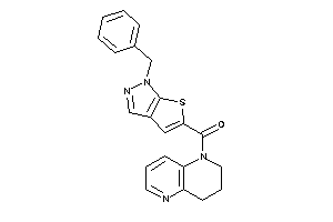 Image of (1-benzylthieno[2,3-c]pyrazol-5-yl)-(3,4-dihydro-2H-1,5-naphthyridin-1-yl)methanone