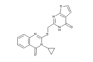 2-[[(3-cyclopropyl-4-keto-quinazolin-2-yl)thio]methyl]-3H-furo[2,3-d]pyrimidin-4-one