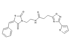 N-[2-(5-benzal-2,4-diketo-thiazolidin-3-yl)ethyl]-3-[3-(2-thienyl)-1,2,4-oxadiazol-5-yl]propionamide